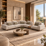⁦Sofa Corner Exence Beige  | SLM-10010-LS⁩ - الصورة ⁦2⁩