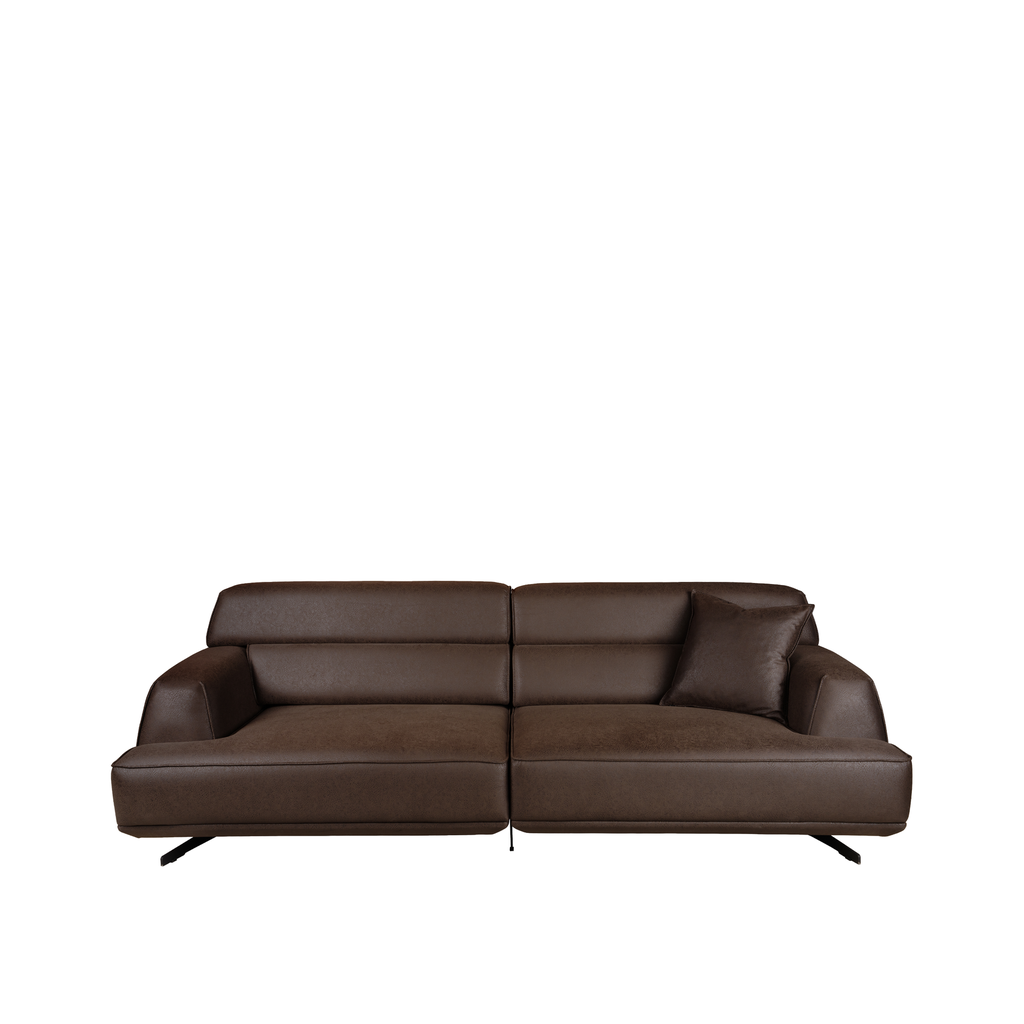 image-3922.png Sofa 3 Seater Pyramid Brown | SEL-10008-3SO - Image 1